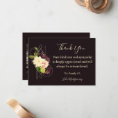 Correspondance Carte de remerciements de photos funéraires à fleu (Devant/Arrière en situation)