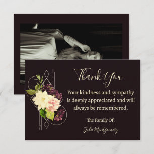 Correspondance Carte de remerciements de photos funéraires à fleu