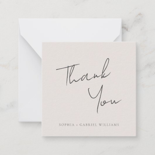 Correspondance Carte de remerciements de script minimal (Devant)