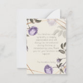 Correspondance Carte de remerciements de Sympathie pour les funér (Dos)