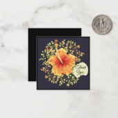 Correspondance Carte de remerciements des fleurs d'Hibiscus (Devant/Arrière en situation)