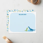 Correspondance Carte de remerciements Dinosaure personnalisé (Devant/Arrière en situation)