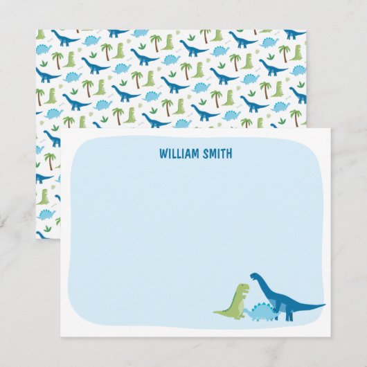 Correspondance Carte de remerciements Dinosaure personnalisé (Devant / Derrière)