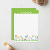 Correspondance Carte de remerciements du jardin fleuri (Devant/Arrière en situation)