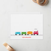 Correspondance Carte de remerciements du train Choo Choo (Devant/Arrière en situation)