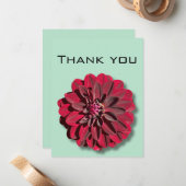 Correspondance Carte de remerciements floral (Devant/Arrière en situation)