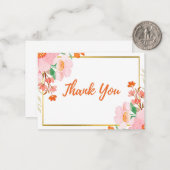 Correspondance Carte de remerciements floral simple (Devant/Arrière en situation)