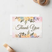 Correspondance Carte de remerciements floral simple (Devant/Arrière en situation)