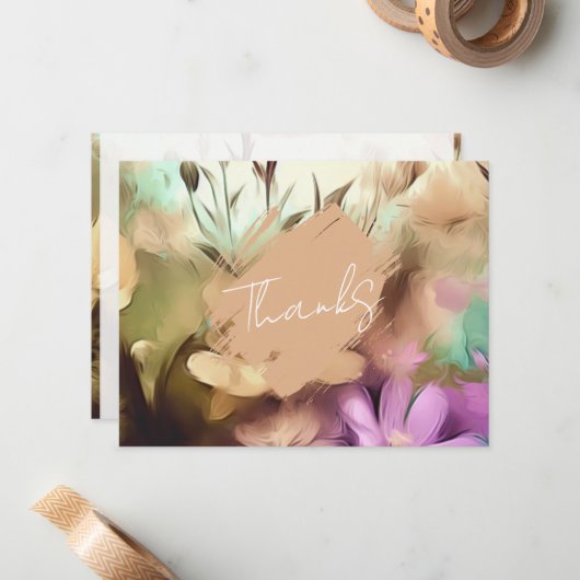 Correspondance Carte de remerciements floral spécial (Devant/Arrière en situation)