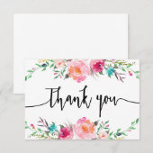 Correspondance Carte de remerciements floral, verdure, boho (Devant / Derrière)