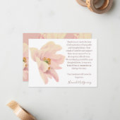 Correspondance Carte de remerciements funéraire Anémonique Rose,  (Devant/Arrière en situation)