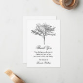 Correspondance Carte de remerciements funéraire gris sébaste (Devant/Arrière en situation)