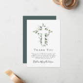 Correspondance Carte de remerciements funéraire sympathique d'Euc (Devant/Arrière en situation)