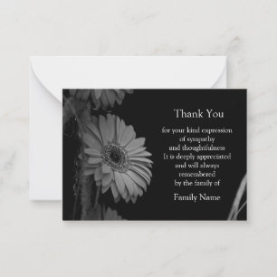 Correspondance Carte de remerciements isolée de tournesol