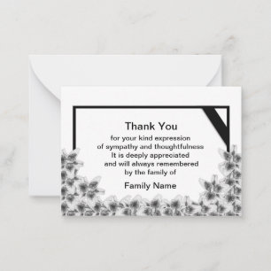 Correspondance Carte de remerciements Lily noire