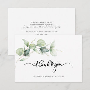 Correspondance Carte de remerciements Mariage à lettres mains Euc