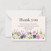 Correspondance Carte de remerciements Mariage floral (Devant)