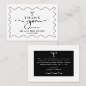 Correspondance Carte de remerciements Mariage noir et blanc monoc (Devant / Derrière)