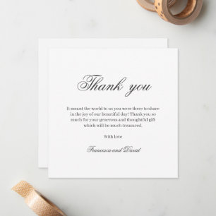 Correspondance Carte de remerciements mariage simple et chic