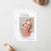 Correspondance Carte de remerciements photo Funéraire simple | Sy (Devant/Arrière en situation)