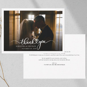 Correspondance Carte de remerciements photo Mariage manuscrit du