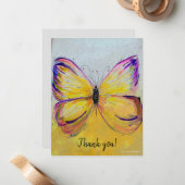 Correspondance Carte de remerciements plat à papillon lunaire (Devant/Arrière en situation)