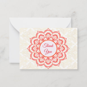 Correspondance Carte de remerciements Red Mandala