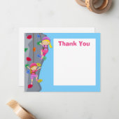 Correspondance Carte de remerciements Rock Wall Escalade Party (Devant/Arrière en situation)