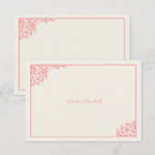 Correspondance Carte de remerciements rose (Devant / Derrière)