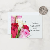 Correspondance Carte de remerciements Rose de fleurs (Devant/Arrière en situation)