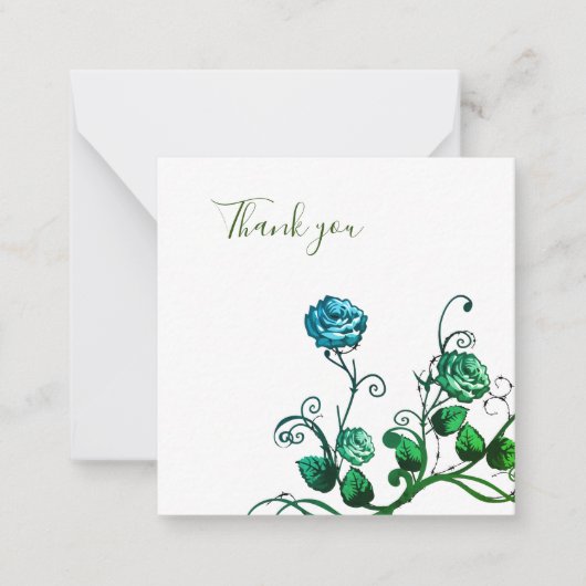 Correspondance Carte de remerciements rose vert et bleu (Devant)