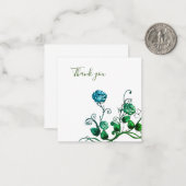 Correspondance Carte de remerciements rose vert et bleu (Devant/Arrière en situation)