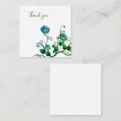 Correspondance Carte de remerciements rose vert et bleu (Devant / Derrière)