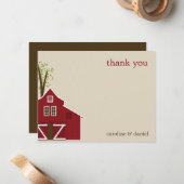 Correspondance Carte de remerciements rustique (Devant/Arrière en situation)