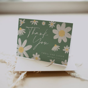 Correspondance Carte de remerciements Sage Green Daisy