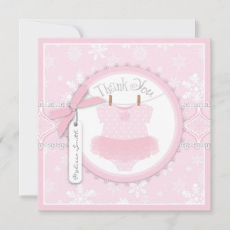 Correspondance Carte de remerciements Tutu rose & Snowflakes