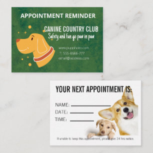 Correspondance Carte de rendez-vous d'affaires de Dog Hotel