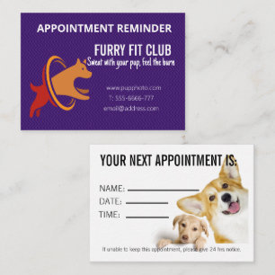 Correspondance Carte de rendez-vous pour la remise en forme et l'