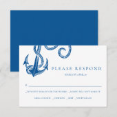 Correspondance Carte de réponse à l'Ancre bleue marine (Devant / Derrière)
