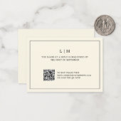 Correspondance Carte de réponse de mariage à code QR Monogramme j (Devant/Arrière en situation)