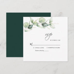 Correspondance Carte de réponse de mariage à la feuille d'eucalyp