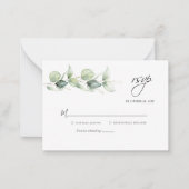 Correspondance Carte de réponse de mariage à la verdure d'eucalyp (Devant)
