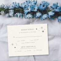 Carte de réponse de mariage céleste Lune et Étoile