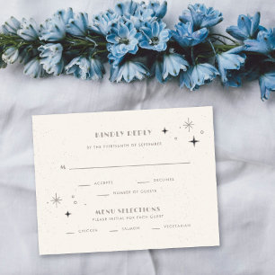 Correspondance Carte de réponse de mariage céleste Lune et Étoile