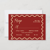 Correspondance carte de réponse de mariage Doodle Caprice Rétro É (Devant)