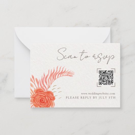 Correspondance Carte de réponse de mariage en ligne avec code QR (Devant)