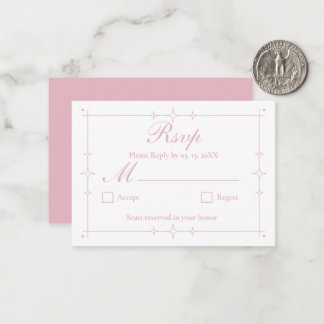 Correspondance Carte de réponse de mariage minimaliste rose en éc