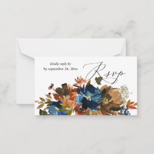 Correspondance Carte de réponse de petit déjeuner floral orange N