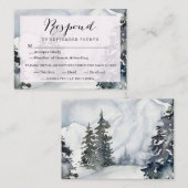 Correspondance Carte de réponse du Mariage Rustic Winter Mountain (Devant / Derrière)