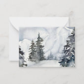 Correspondance Carte de réponse du Mariage Rustic Winter Mountain (Dos)